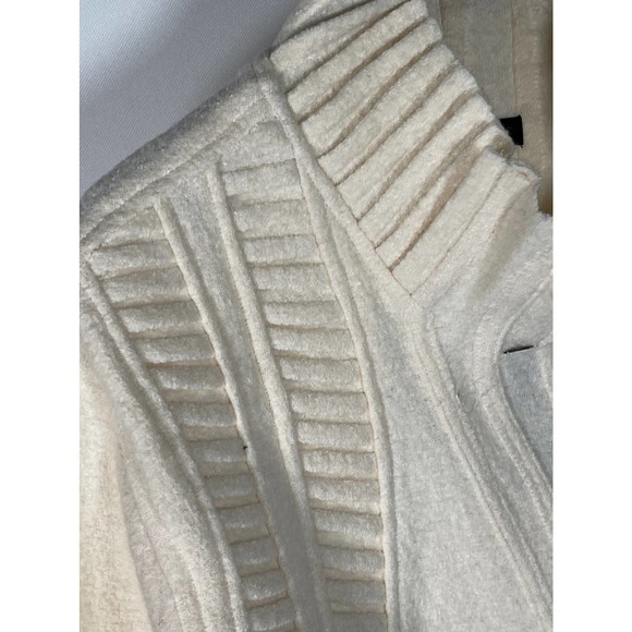 NEW NWT Animale Cream Off White Viscose Wool Blend Sweater Asymmetrical Sz 12 14 - Picture 7 of 13
